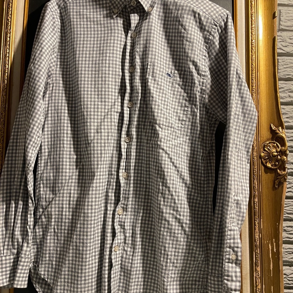 Men's Gray Checkered Shirt